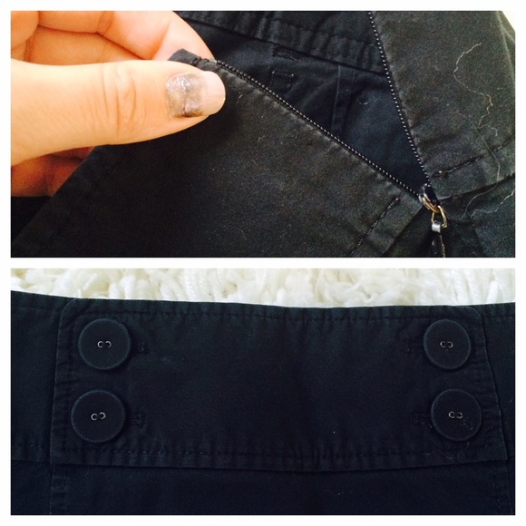 Ann Taylor | Black Skirt w/ Button Waist Detail - Picture 5 of 6